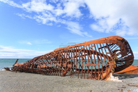 Foto de Escombros en la playa de San Gregorio, Chile sitio histórico. Buques varados - Imagen libre de derechos
