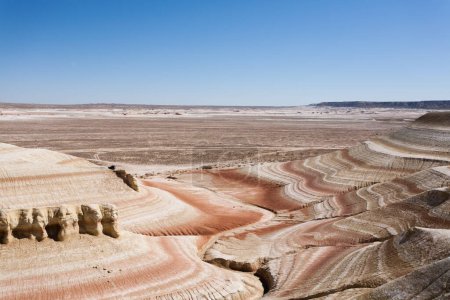 Foto de Monumento al desierto de Mangystau, meseta de Kyzylkup, Kazajstán. Asia Central paisaje - Imagen libre de derechos