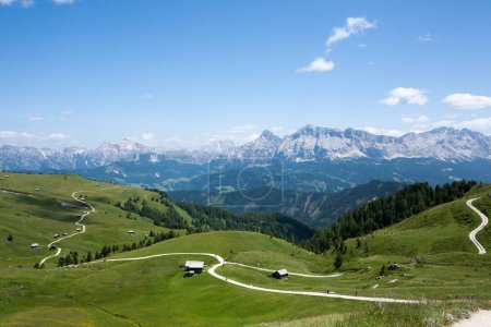 Dolomites meadows landscape, Sass de Putia area. Italian alps landscape