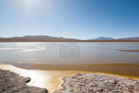 Foto de Vista a la laguna boliviana, Bolivia. Kollpa Kkota vista laguna. Collpa Laguna - Imagen libre de derechos