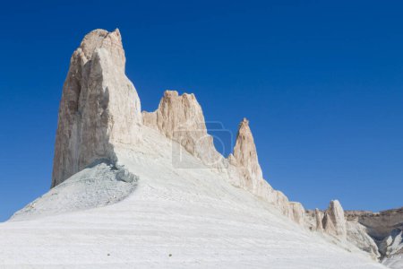 Beautiful Mangystau landscape, Kazakhstan. Ak Orpa pinnacles view, Bozzhira valley. Central asia landmark