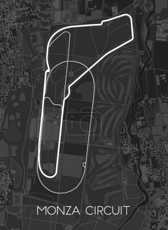 Illustration for Monza Circuit Map Italy - Royalty Free Image