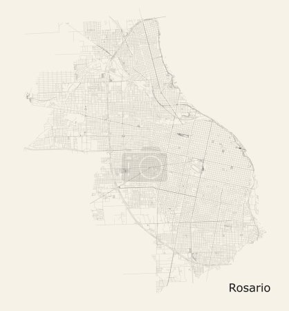Mapa de ruta de la ciudad de Rosario, Argentina