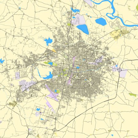 City map of Nagpur, Maharashtra, India