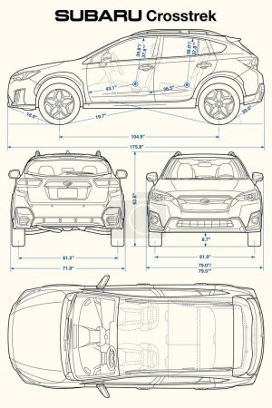 Ilustración de Subaru Crosstrek 2018 Plano del coche - Imagen libre de derechos