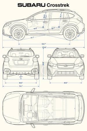 Ilustración de Subaru Crosstrek 2017 Plano del coche - Imagen libre de derechos