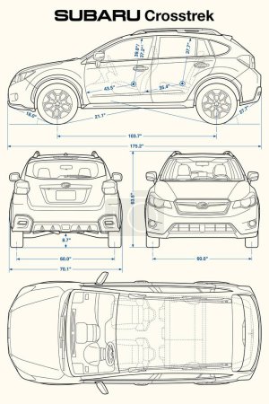 Ilustración de Subaru Crosstrek 2014 Plano del coche - Imagen libre de derechos
