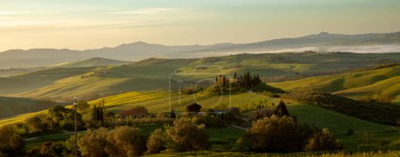 Panorama of  Tuscan landscape in Val d'Orcia, Tuscany, Italy