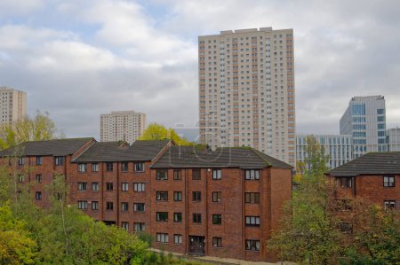 Photo for Council flats in poor housing estate with many social welfare issues in Linwood UK - Royalty Free Image