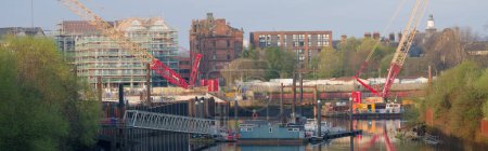 Photo for New Partick bridge being built to link Govan over the River Clyde UK - Royalty Free Image