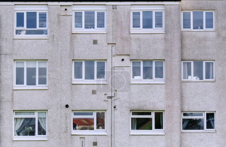 Council flats in poor housing estate in Glasgow UK