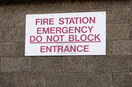 Photo for Private parking sign fire brigade access required UK - Royalty Free Image