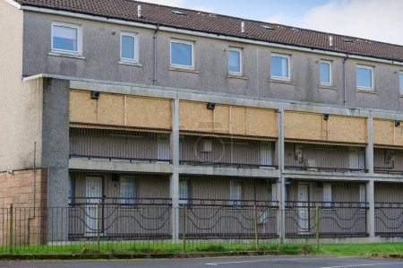 Council flats in poor housing estate left abandoned in Glasgow UK