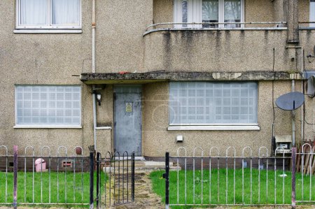 Photo for Council flats in poor housing estate left abandoned in Glasgow UK - Royalty Free Image