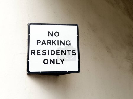 Photo for No parking private driveway sign outside house UK - Royalty Free Image