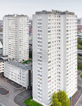 Photo for High rise council flats in Glasgow city UK - Royalty Free Image