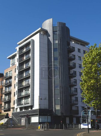 Modern high rise flats at new development UK