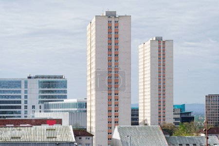 Photo for High rise council flats in Glasgow city UK - Royalty Free Image