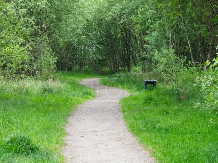 Photo for Cycle and walk path at Newshot nature reserve in Erskine UK - Royalty Free Image