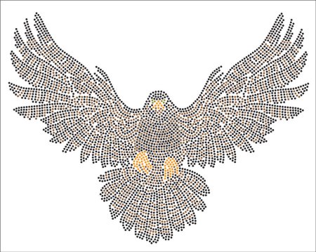 Téléchargez les illustrations : Un faucon en vol, un motif fait de strass - en licence libre de droit