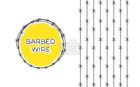 Illustration for Barbed wire. Twisted and flat razor wire. Security fencing. Vector scalable graphics - Royalty Free Image