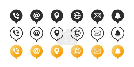 Illustration for Contact us icons set. Contact information icons. Vector scalable graphics - Royalty Free Image