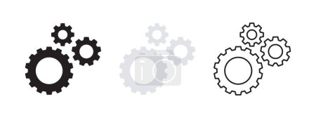 Illustration for Gear icons. Machine gear icons. Gear wheel collection. Vector scalable graphics - Royalty Free Image