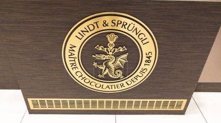 Photo for Bordeaux , Aquitaine France - 12 12 2022 : Lindt & sprungli logo sign and brand text logo of store swiss chocolate - Royalty Free Image