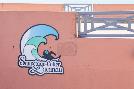 Photo for Lacanau ,  Aquitaine France - 14 02 2023 : lacanau sauvetage cotier town logo brand and sign text on office building of french city of surfing in france - Royalty Free Image