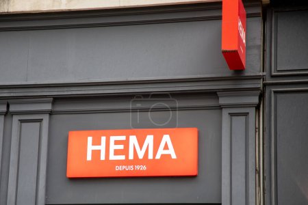 Photo for Bordeaux ,  Aquitaine France - 04 20 2023 : hema shop facade text sign and red logo brand store front facade boutique in city street - Royalty Free Image