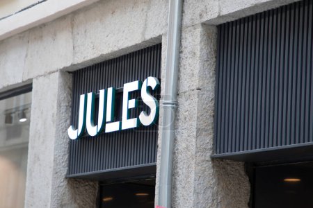 Lyon , Aura France - 04 27 2023 : jules logo brand boys and text sign front entrance facade guy shop fashion retailer men chain clothing