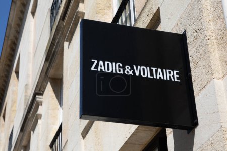 Photo for Bordeaux , Aquitaine  France - 05 09 2023 : Zadig et Voltaire logo brand and text sign shop front facade luxury fashion clothing entrance store - Royalty Free Image