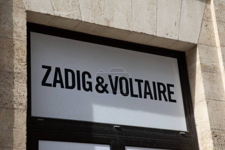 Photo for Bordeaux , Aquitaine  France - 05 19 2023 : Zadig & Voltaire logo brand and text sign front facade luxury fashion clothing perfume entrance store - Royalty Free Image