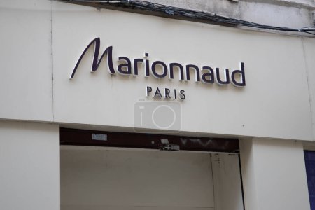 Bordeaux , Aquitaine  France - 05 19 2023 : Marionnaud paris logo shop text and sign brand facade wall front of entrance boutique