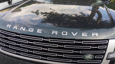 Photo for Bordeaux ,  France - 06 27 2023 : Range Rover discovery suv car text brand and sign on hood Land logo of british suv - Royalty Free Image