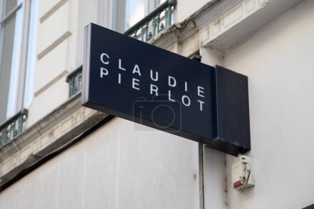Photo for Bordeaux ,  France - 06 27 2023  claudie pierlot facade sign logo brand and text sign at entrance of fashionable textile store of fashion commercial clothing chain - Royalty Free Image