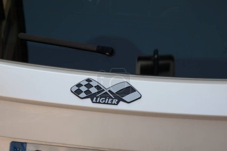 Photo for Bordeaux , France - 07 01 2023 : Ligier logo sign flag brand text closeup on rear micro car small microcar vehicle - Royalty Free Image