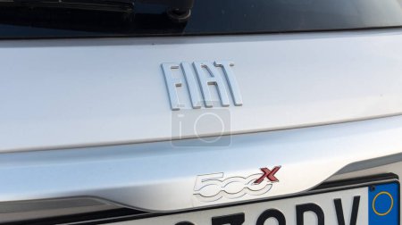 Photo for Milan , Italy  - 08 07 2023 : fiat 500 x grey neoretro logo brand and text sign on rear italian car - Royalty Free Image