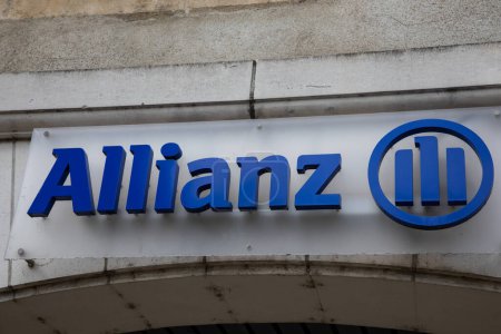 Photo for Bordeaux , France -  07 28 2023 : allianz insurance logo brand and sign store in office building of chain agency financial services providers - Royalty Free Image