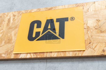 Photo for Bordeaux , France -  08 18 2023 : cat sign logo and brand text Caterpillar american Inc Heavy Equipment Manufacturer us - Royalty Free Image