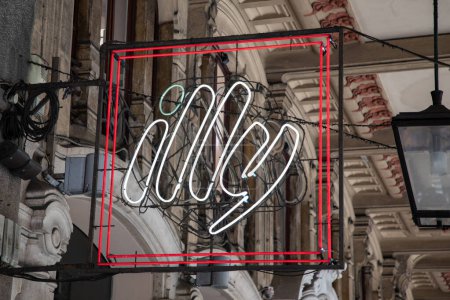 Photo for Bordeaux , France -  08 18 2023 : Illy coffee shop red sign logo cafe Italian coffee makers text brand on wall facade - Royalty Free Image
