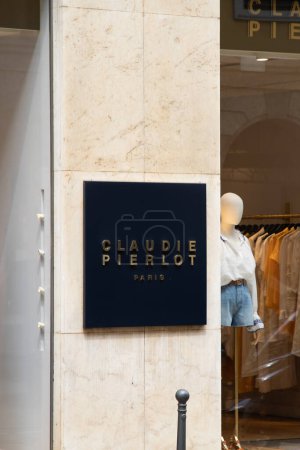 Photo for Bordeaux , France -  08 19 2023 : claudie pierlot facade logo brand and text sign at entrance of fashionable textile store french fashion - Royalty Free Image