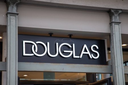 Photo for Milan , Italy  - 09 01 2023 : douglas logo brand and text sign front of shop germany facade entrance fashion chain of cosmetics store - Royalty Free Image