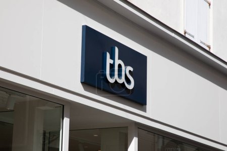 Photo for Bordeaux , France - 09 12 2023 : TBS store logo sign and brand text on wall facade clothes sport boat and shoes shop footwear - Royalty Free Image