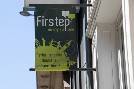 Photo for Bordeaux , France - 09 18 2023 : firstep sign text and brand logo school private English lesson wall facade building office - Royalty Free Image
