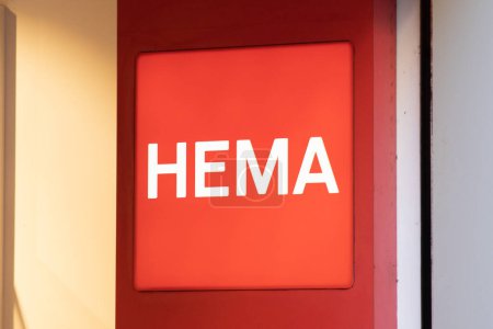 Photo for Bordeaux , France - 11 16 2023 : hema shop sign red logo and brand text facade store front boutique in street - Royalty Free Image
