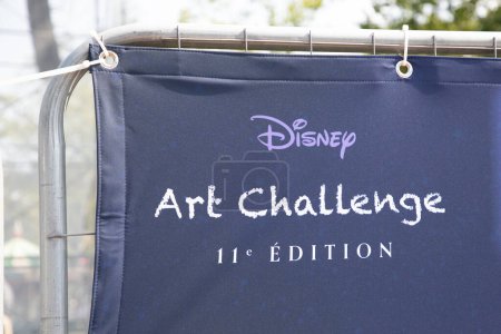Foto de Annecy, France - 11 20 2023: disney art challenge logo brand and text sign Concurso Disney Art Challenge organizado por The Walt Disney Company France con Art Ludique y RECA - Imagen libre de derechos
