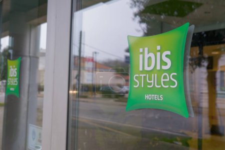 Photo for Bordeaux , France -  02 05 2024 : ibis style green pillow sign logo and brand text pf french chain hotel wall building windows - Royalty Free Image