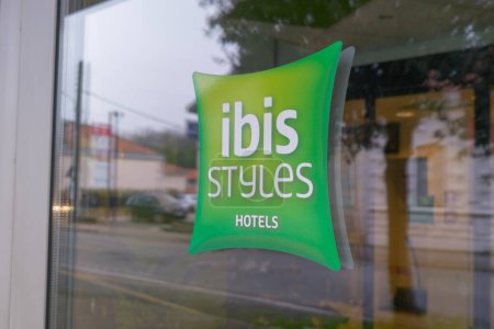 Photo for Bordeaux , France -  02 05 2024 : iibis styles pillow green sign logo and text brand on windows entrance hotel french chain - Royalty Free Image