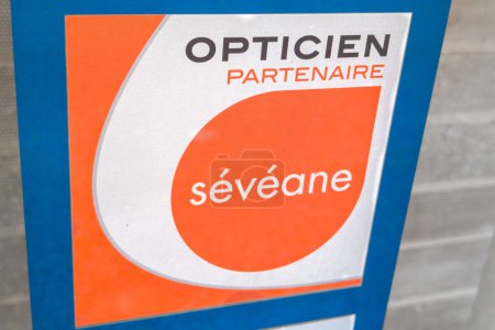 Photo for Bordeaux , France -  02 07 2024 : seveane opticien partenaire optic complementary health insurance french text logo shop sign brand store france Optician glasses - Royalty Free Image